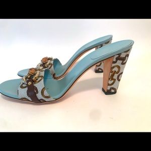 Distinctive GG supreme mules, tall block heel